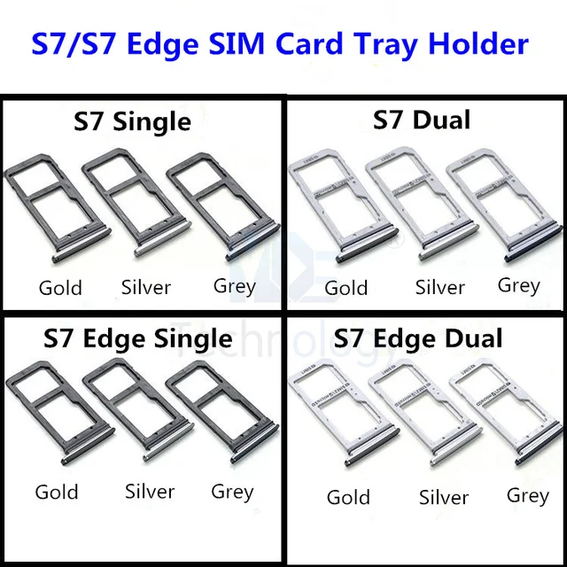 Best Price 1PC New Sim Card Tray For Samsung Galaxy S7 G930 G930F SIM Card Holder Slot Adapter Replacement Part Dual/Single 