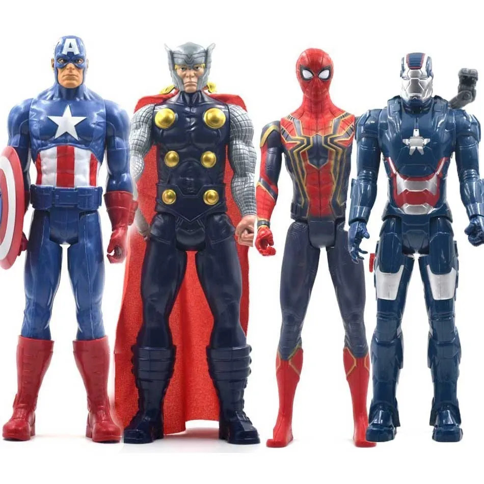 Игрушки Marvel мстители 30 см танос халкбастер Человек паук Железный человек Капитан