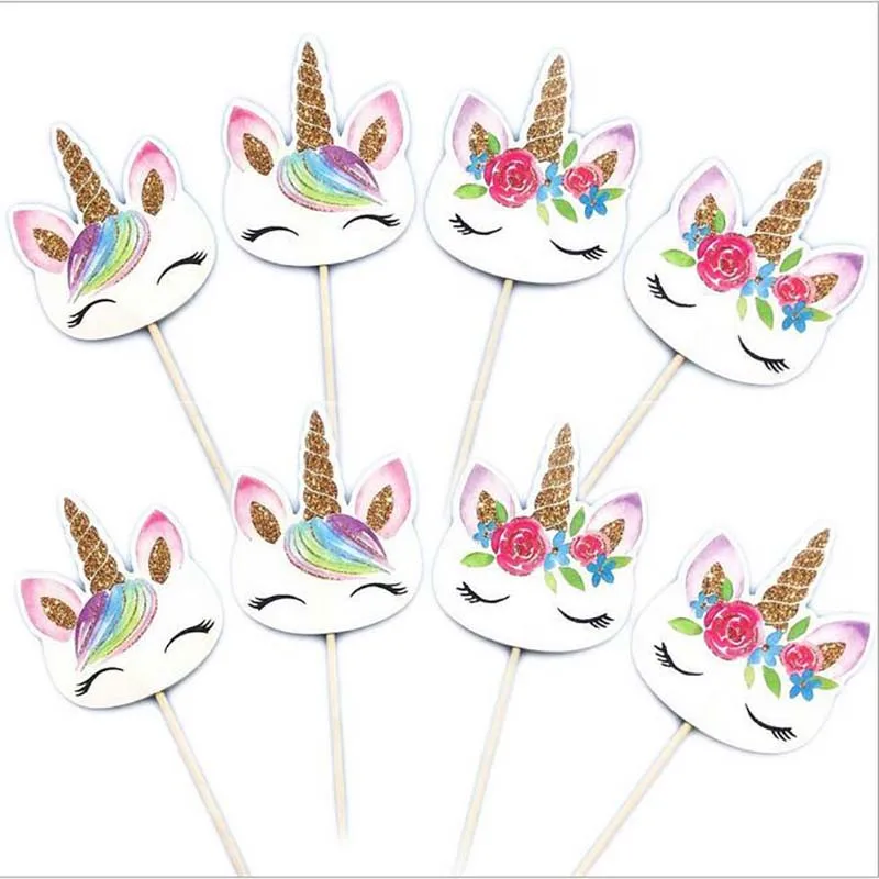 

Unicorn Party Cake Decorations Unicornio Cake Topper Wedding Candy Bar Cupcake Baby Shower Happy Birthday Mermaid Party Candle