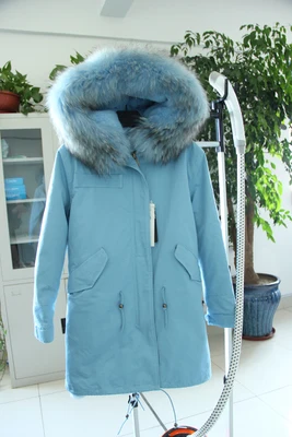 Женская зимняя куртка с капюшоном большим воротником из меха енота|winter jacket coat