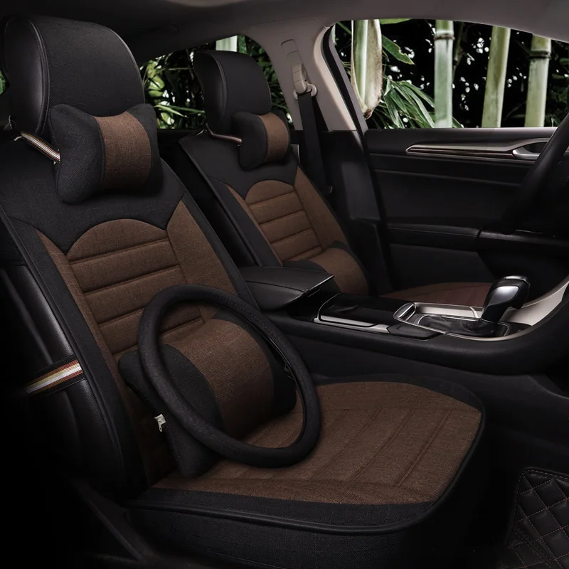 Льняные материалы автомобильные чехлы на сиденья для toyota volkswagen RAV4 skoda rapid Lexus ES IS LS