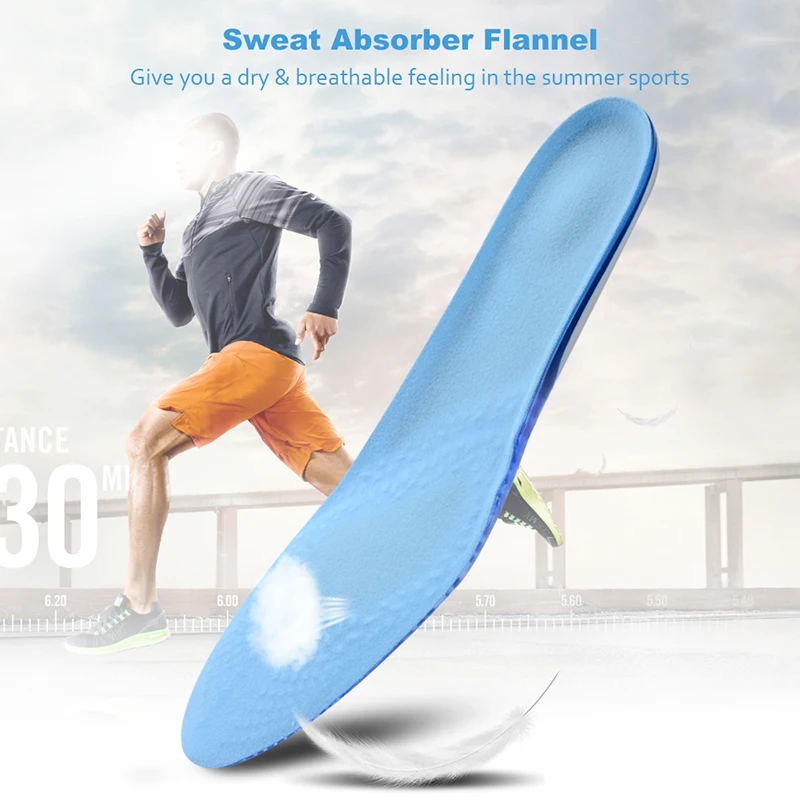 Sunvo силиконовые гелевые спортивные стельки для мужчин, Женский Баскетбол, кроссовки с амортизацией для бега, толстые стельки