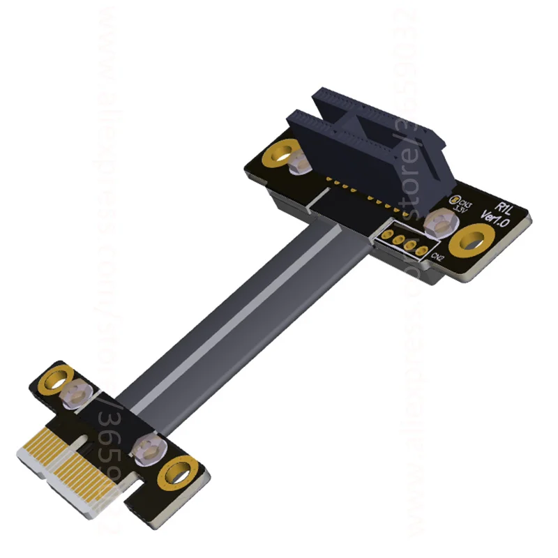 Удлинительный кабель PCIe 3 0x1 to x1 с левым углом защита от электромагнитных помех