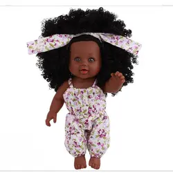 30 см африканская черная кукла реборн девочка 12 дюймов желтый boneca corpo inteiro de силиконовые реборн детские куклы реалистичные