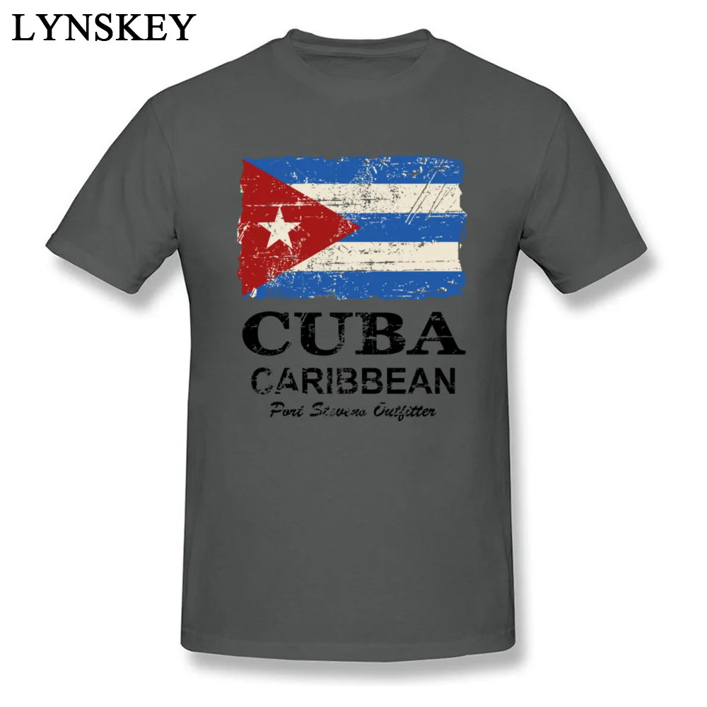 Cuba Flag - Vintage Look O-Neck Men T Shirt Summer Autumn Custom Tops T Shirt Short Sleeve Fashionable 100% Cotton Normal Tee Shirts carbon