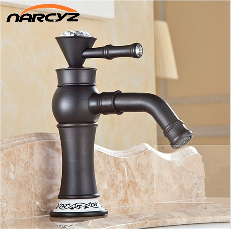 luxury black antique bathroom faucet,hot and cold basin taps,classic