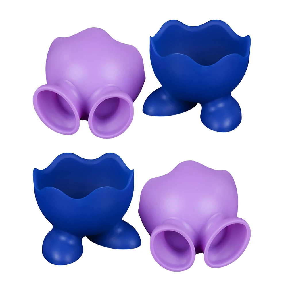 

4pcs Silicone Egg Boiler High Temperature Resistance Egg Cup Holders Creative Boiled Egg Serving Cups for Kitchen (Random Color)
