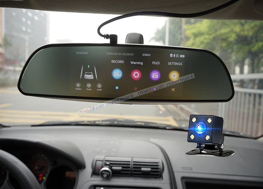 

7" Touch Screen Car Rearview Mirror Auto DVR Dual lens Recorder Registrator FHD 1080p Night vision Dash cam