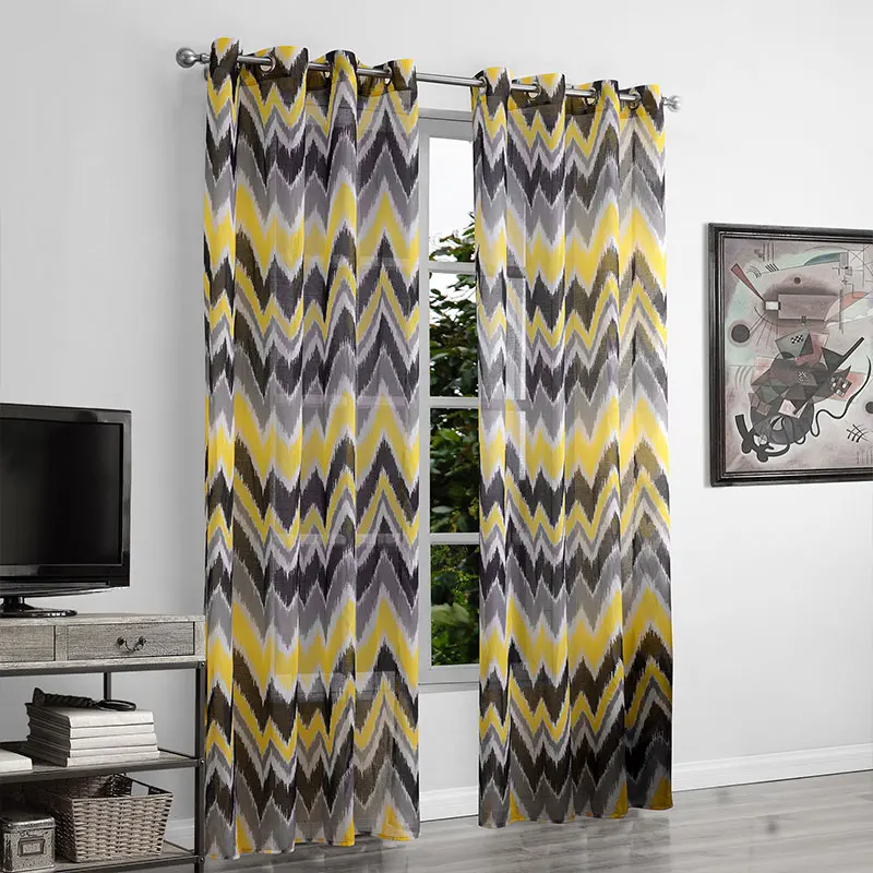 Lovalin alta sombreado Cortina de tela ciego cortinas onda geométrica cortinas Para Sala 1 Panel Cortina Para Sala Venta caliente