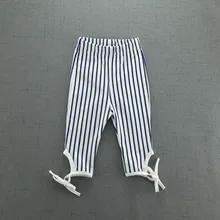 Новинка года летние для маленьких девочек длиной до икры Штаны для девочек штаны в полоску Леггинсы Детская одежда 3 вида цветов 5 штук в партии 3722