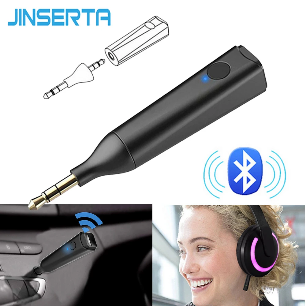 JINSERTA Bluetooth приемник 5,0 Hardsfree Aux 3,5 мм аудио рецептор беспроводной адаптер конвертер для наушников стерео автомобиля стиль