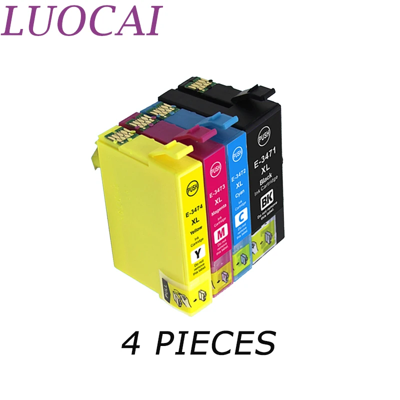 Чернильный картридж LuoCai совместимый с Epson 34XL T3471 T3472 T3473 T3474 для WorkForce Pro WF-3725DWF 3720DWF