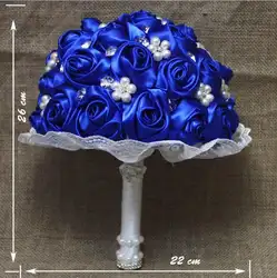 Королевский синий Искусственные цветы Букеты Свадебные индивидуальный заказ жемчуг невесты букет невесты ручной Букет hochzeit бордовый
