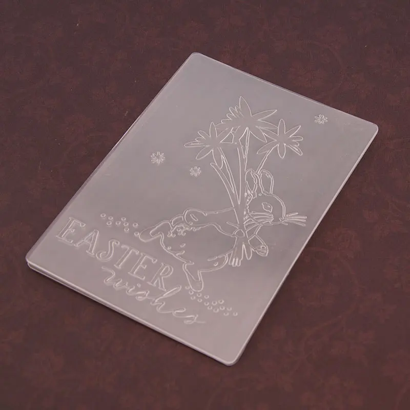 4x6&quot Easter Wishes Rabbit Embossing folders Plastic Folder For Scrapbooking DIY Photo Album Card EM082 | Дом и сад