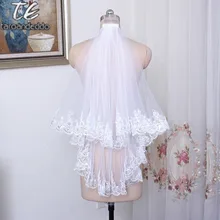 Новая белая/слоновая кость Блестки свадебная вуаль Локоть Длина кружевная кромка с расческой Аксессуары для свадьбы свадебный вуаль