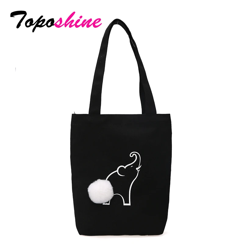 

Toposhine Large Capacity Casual Tote Women Shopping Handbag High Quality Canvas Light Bag Cute Animal Pattern Fashion Girl Bags