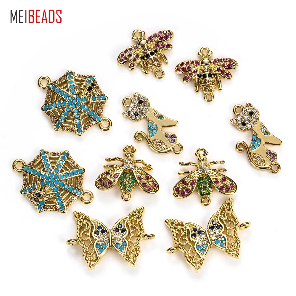 MEIBEADS 1 шт. винтажная микро-инкрустация медная коллекция животных Шарм для