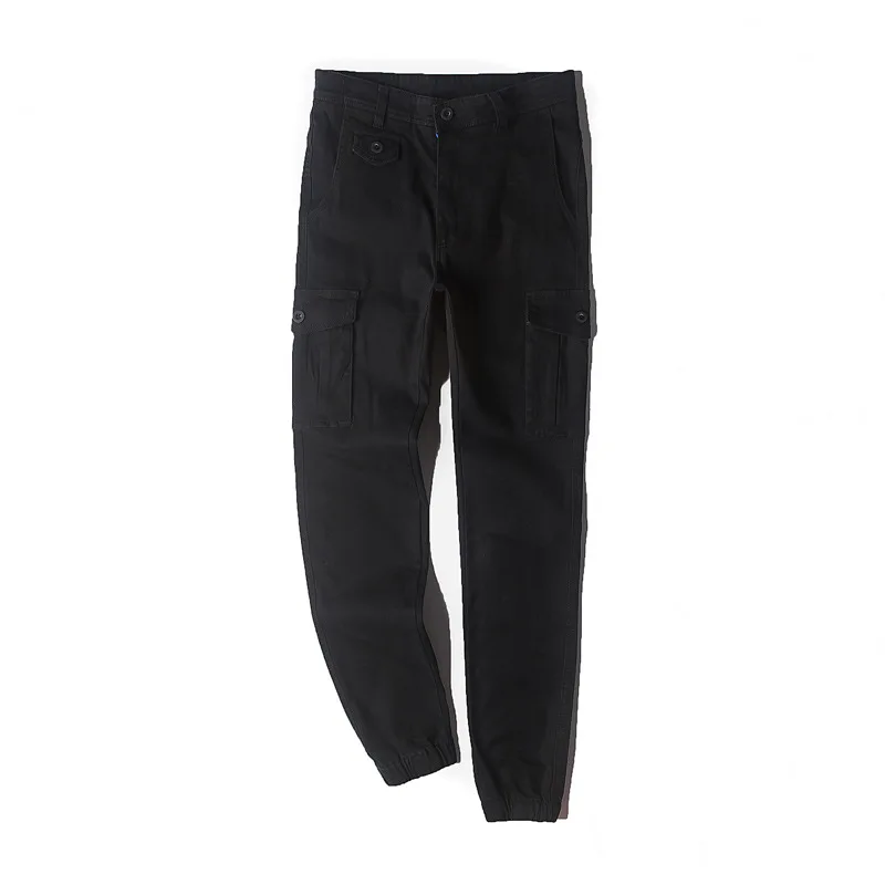  Vomint New men's pants Elastic foot close Skinny Pants Tactical military Men's Cargo Pants Multi-po