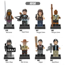 Ходячие мертвецы михонн Дэрил Диксон Мэгги Грин Морган Рик Граймс Неган строительные блоки детские игрушки, строительные блоки