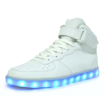 

Plus Size 25-65 Fashion Luminous Shoes Men Basket LED Shoes Platform Men High Top Light Up LED Shoes For Adults Led Shoes