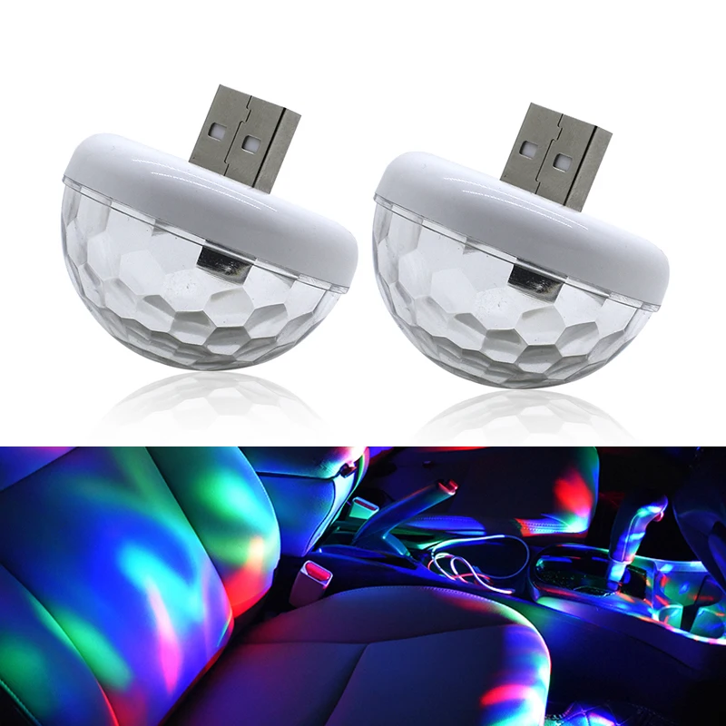 

Car Interior Atmosphere Lamp USB Ambient Light Colors Automobile Decorative lights plug and play for Festival Party Karaoke