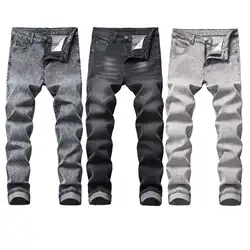 QUANBO 2019 новые джинсы мужские ретро ностальгия стрейчевый облегающий джинсы мужские s Плюс Размер 28-42 повседневные джинсы брюки черные