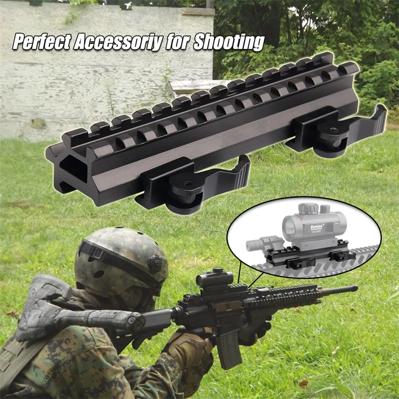 Airsoft QD Quick Detachable Double Rail Weaver Picatinny Mount Rifle Scope Angle Mount Double 13