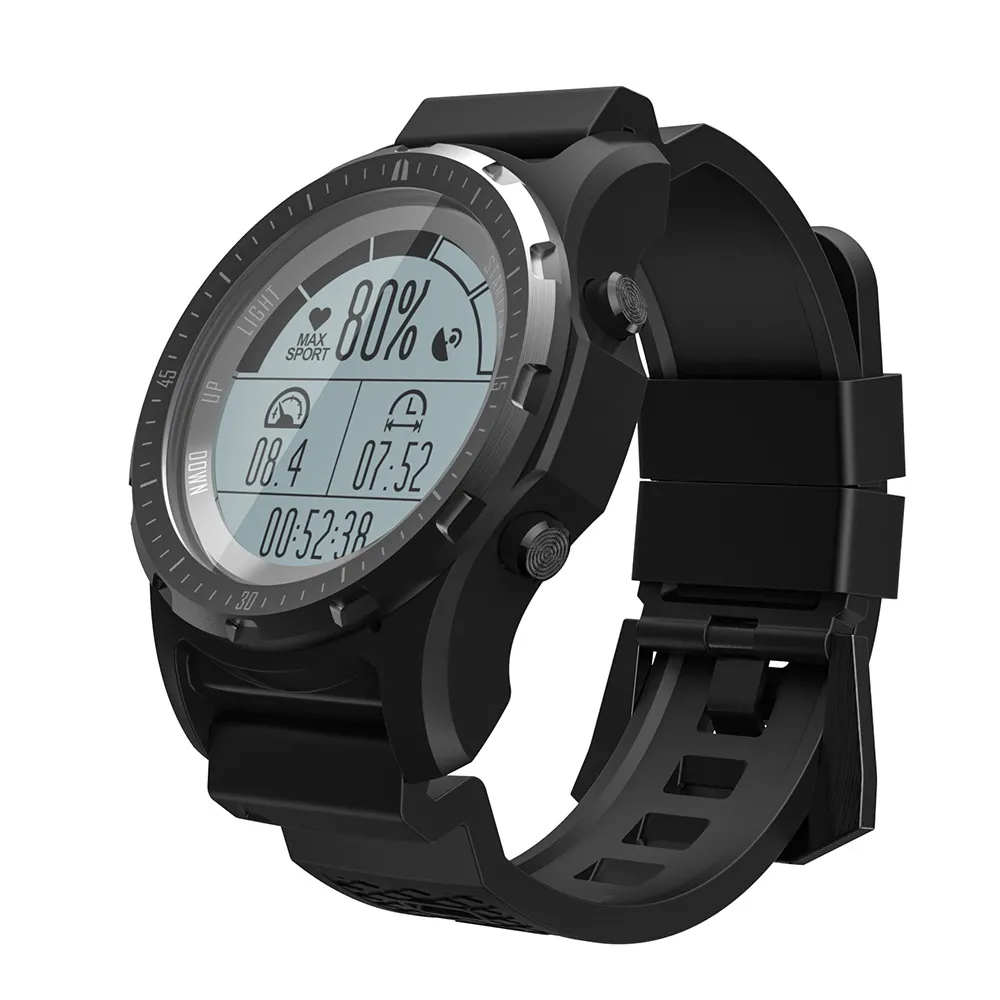 1 год гарантии Makibes BR2 мужские GPS S966 спортивные часы Bluetooth Пешие прогулки Спидометр ЭКГ HR мульти-Спорт Фитнес Трекер Смарт часы - Цвет: black