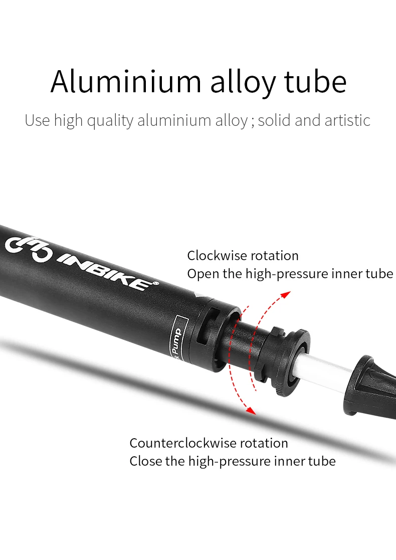 INBIKE велосипедный насос, велосипедный насос высокого давления, 300 фунтов/кв. дюйм, амортизирующая велосипедная шина, портативный насос, мини воздушный насос со съемным манометром, запчасти для велосипеда