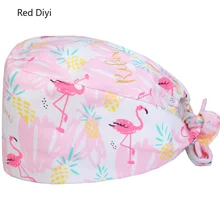 RedDiyi New lab hospital medical surgical cap 100% cotton printed medical scrub operation caps flamingo RedDiyi New lab hospital medical surgical cap 100% cotton printed medical scrub operation caps flamingo