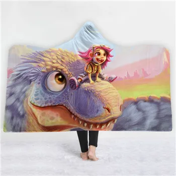 3D цифровой типографский стиль динозавр животное с капюшоном одеяло семья одеяло детское одеяло толстый плед - Цвет: Сливовый