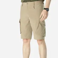 Большие размеры летние спортивные мужские повседневные однотонные брюки карго шорты пятые брюки