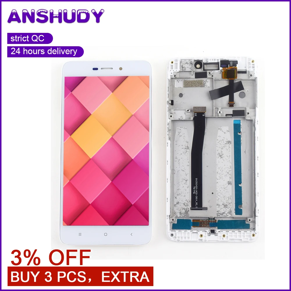 

For Xiaomi Redmi 4A LCD Display Touch Screen Digitizer Sensor Assembly Frame For Xiaomi Redmi 4A Dsiplay Screen Replacement
