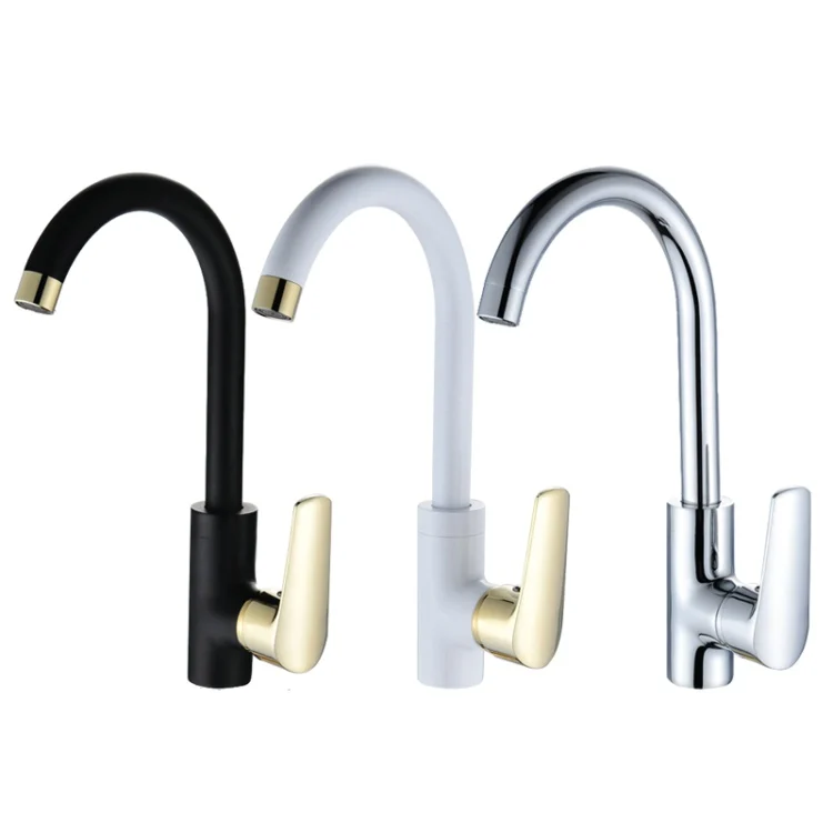 becola free shipping new design swivel spout kitchen faucet fashion black white chrome style sink mixer tap B-119