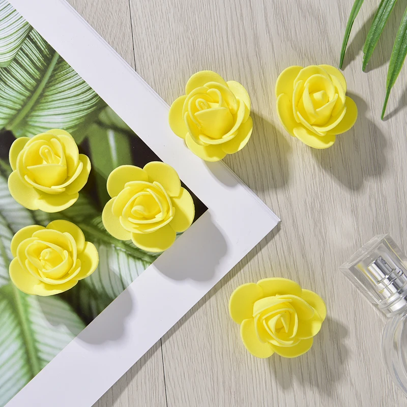 50pcs 3.5cm Small Mini Roses Foam Artificial Flowers For Wedding Festive Decoration Handmade Pompom DIY Craft Accessories #D7 50pcs 3.5cm Small Mini Roses Foam Artificial Flowers For Wedding Festive Decoration Handmade Pompom DIY Craft Accessories #D7
