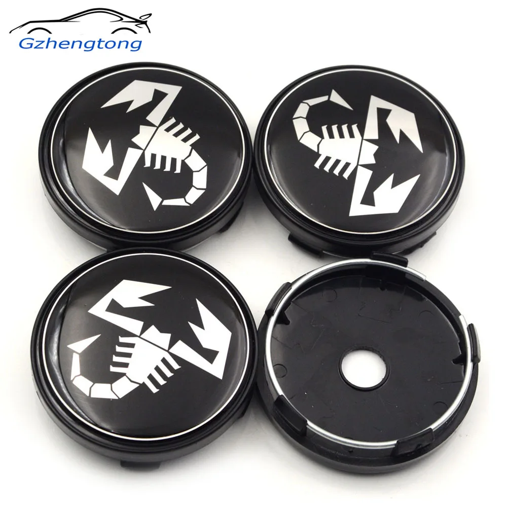 

Gzhengtong 4pcs/lot 60mm Abarth Car Emblem Wheel Center Hub Cap Wheel Badge Covers for 124 125 125 500 695 OT2000 Coupe