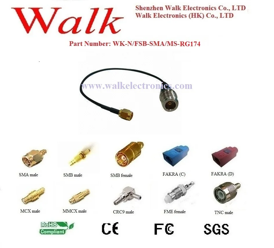 N Female SMA Male Antenna Cable N Female Straight Bulkhead To SMA Male 