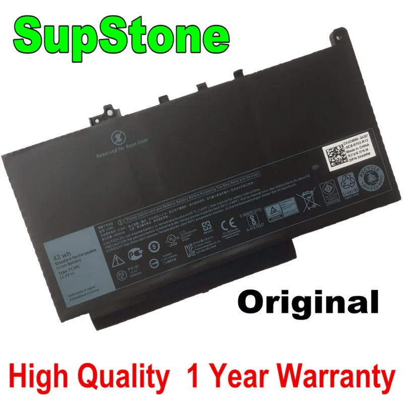 SupStone подлинный 7 CJRC Аккумулятор для Dell Latitude E7270 E7470 7 CJRC 21X15 Аккумулятор для ноутбука 42Wh