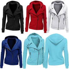 Women’s Thick Hooded Jacket Long Sleeve Hoodie Sweatshirt Zip Outerwear Femmes camisa chemise camicia Mujer maschi Clothes