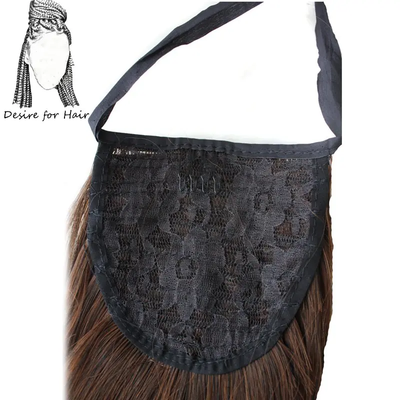 Desire for hair 24inch 95g wavy curly high temperature synthetic drawstring ponytail hair extensions with combclip hair piece