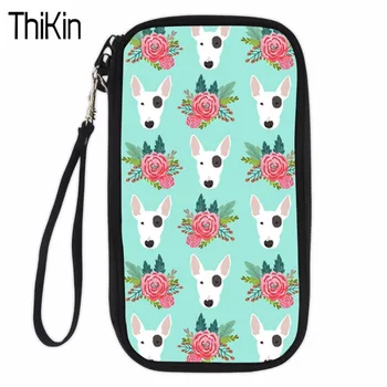 

THIKIN Travel Passport Cover Women Wallet 3D Pit Bull Terrier Credit Card Package ID Holder Storage Organizer Clutch Money Bag