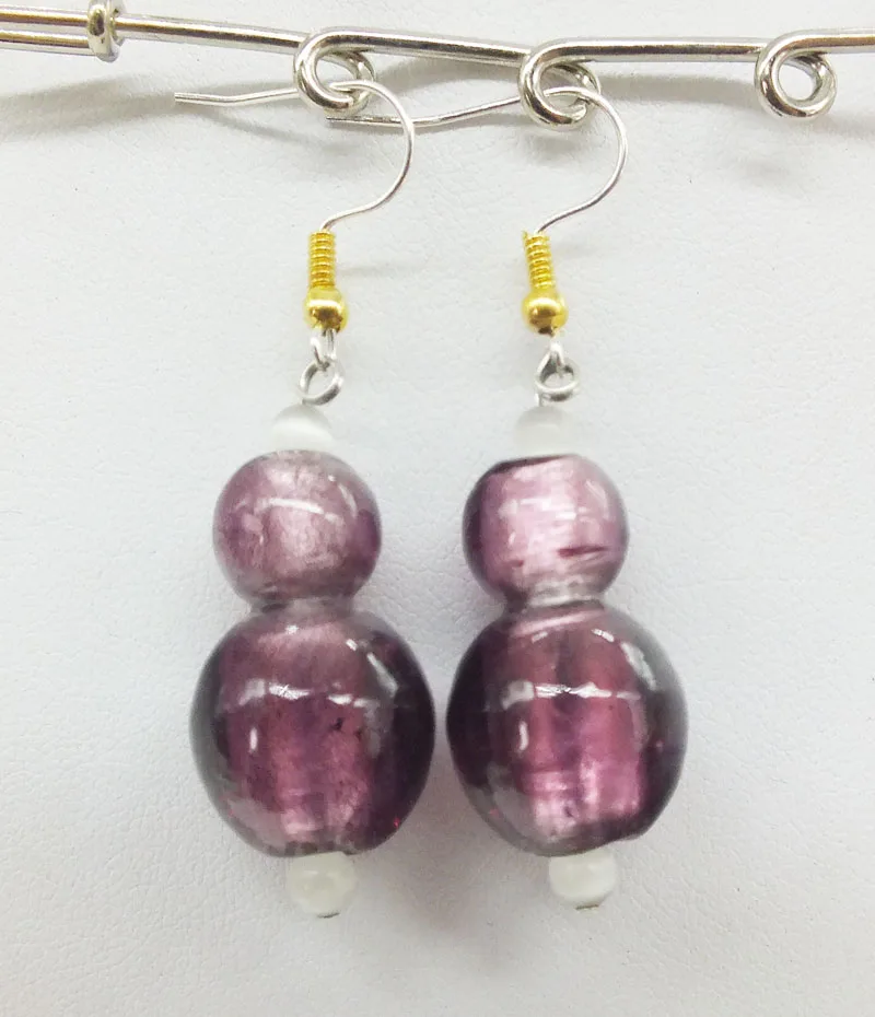 

Italy Jewelry Murano inspired fashion glass earrings Flower inside for Women Girl