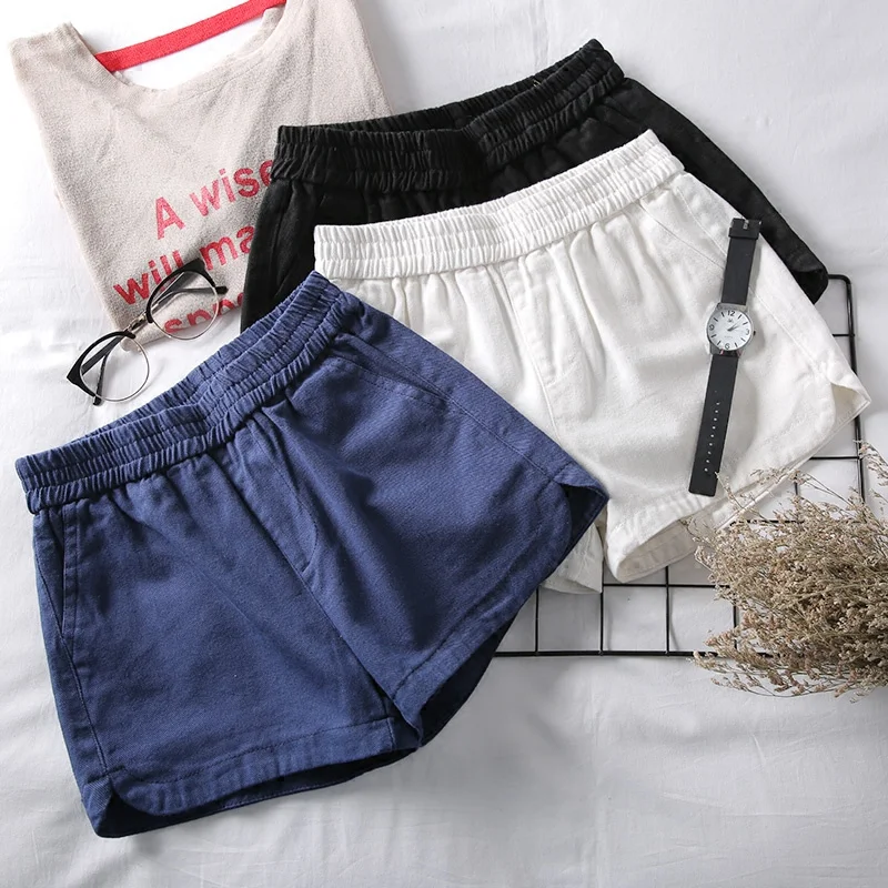 

Summer Elastic High Waist Denim Shorts Women Plus Size Beach Jeans Shorts Trousers Women White Short Femme Sexy Hotpants C4075