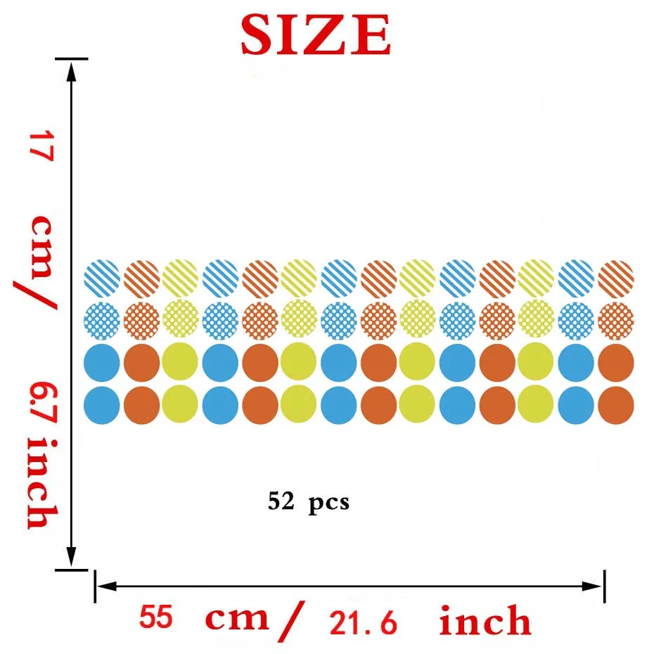 Christmas Sticker For Window Mixed Polka Dots Stripes Wall Sticker For Kids Nursery Bedroom Decoration Adhesive Vinyl Wallpaper (8)