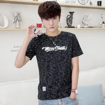 

Slim Fit Casual Tshirt Men Cotton Summer 2018 Harajuku T Shirt Men Streetwear South Korea Camisetas Masculina O-Neck Short Drake