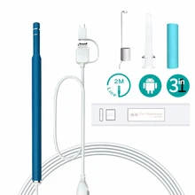 5,5 мм ушной очиститель эндоскоп ушной воск Чистый инструмент для камеры визуальные ушные ложки Otoscope для IOS Android с 6LED