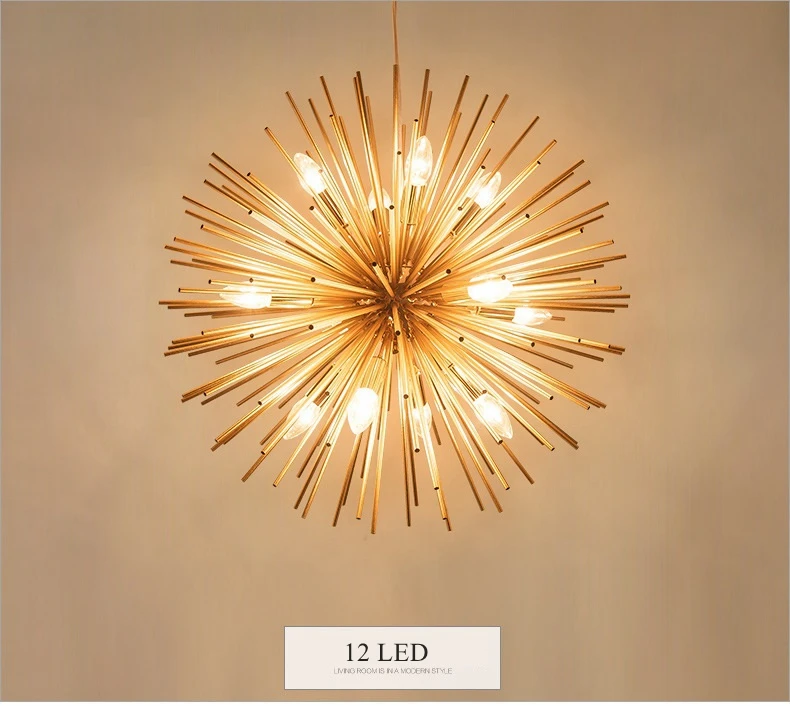LuKLoy Loft Chandelier Light Pendant Lamp Dandelion Sparkle Sunshine Kitchen Counter Suspension Lighting Fixture Hanging Lamp (16)