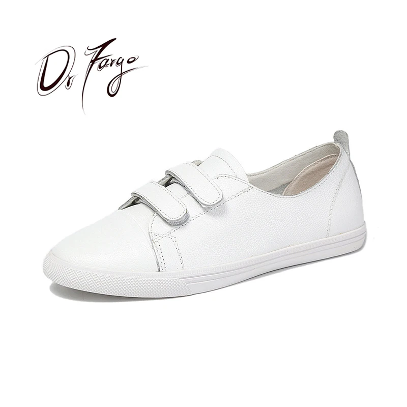 

DRFARGO Shoes Women Genuine Leather White Black Slip on Fashion Sneakers for women striped Mujer Zapatos Feminino Chaussure 2019