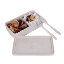 Дети Ланч-бокс для микроволновки пикника контейнер для пикников для хранения еды Пшеничная солома пластиковая коробка для бенто безопасный Китай японский стиль