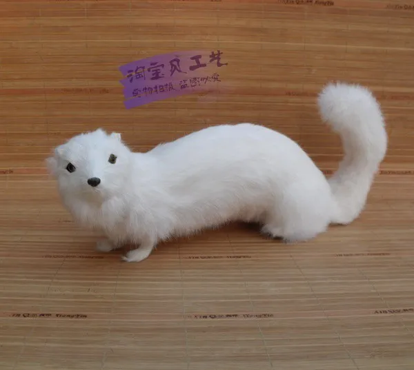 

creative simulation mink toy polyethylene&furs white mink doll gift about 30x10x14cm 0990